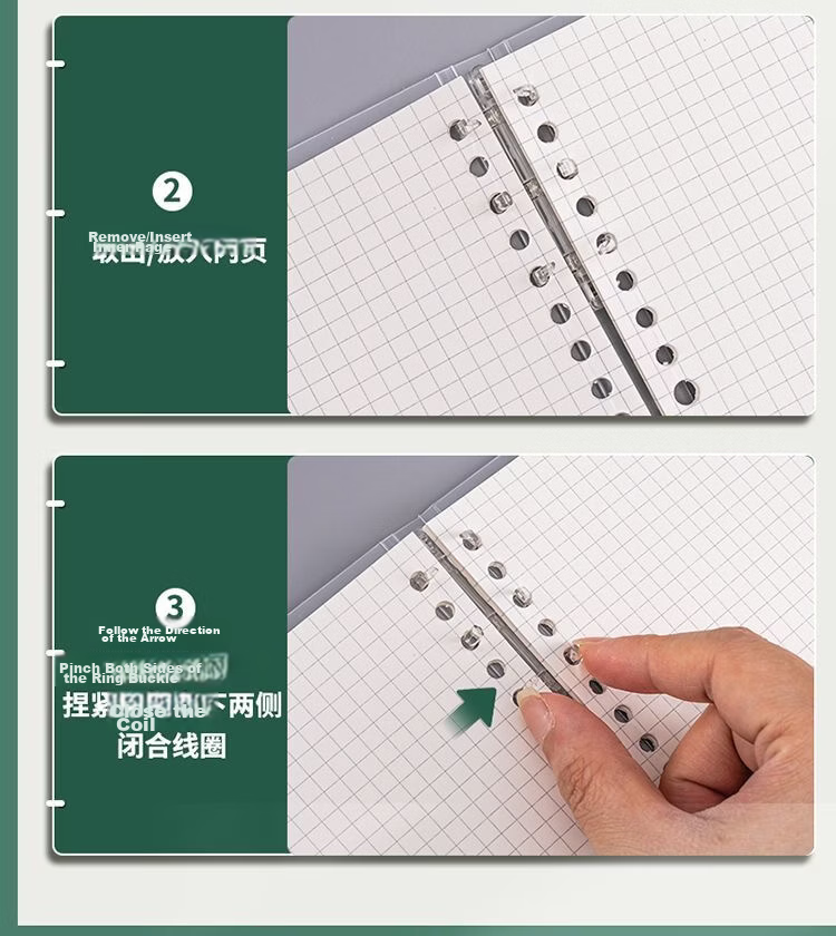 Wengu B5 Notebook Handwritten Loose-Leaf Book 40 Sheets Journal Diary for Middle School, High School, University Students, Detachable Office Business Meeting Supplies SK030-1 (B5) Lined Version 13