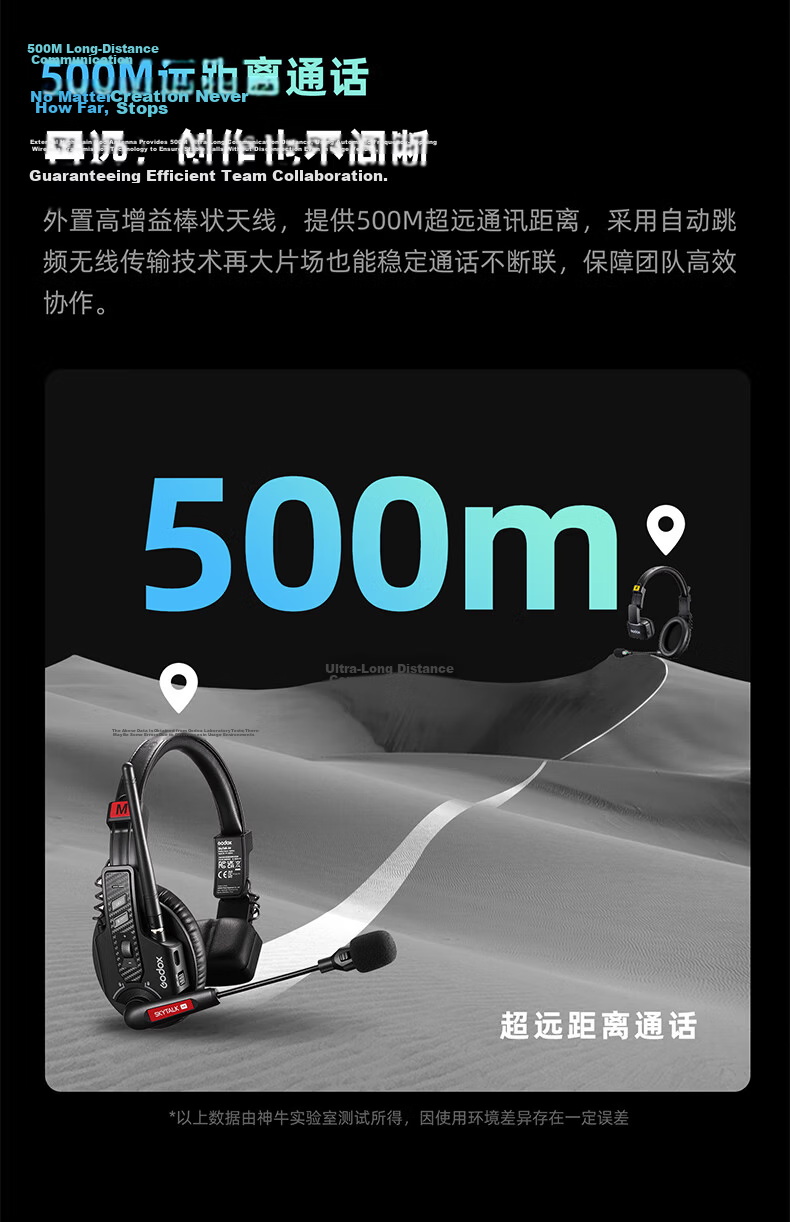 Godox SkyTalk Air Wireless Communication System Master-Slave Mode ENC Noise Reduction Built-in FPC Stable Audio 500m Connection Distance STA-CHO8 Charging Case 9
