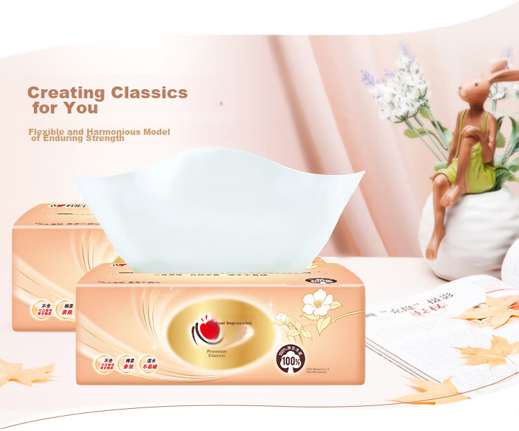 Mind Act Upon Mind DT24120 (4 Packs) Mind Act Upon Mind Classic 120 Sheets * 4 Packs/3-Ply Plastic Wrapped Facial Tissues (Single Pack) 1