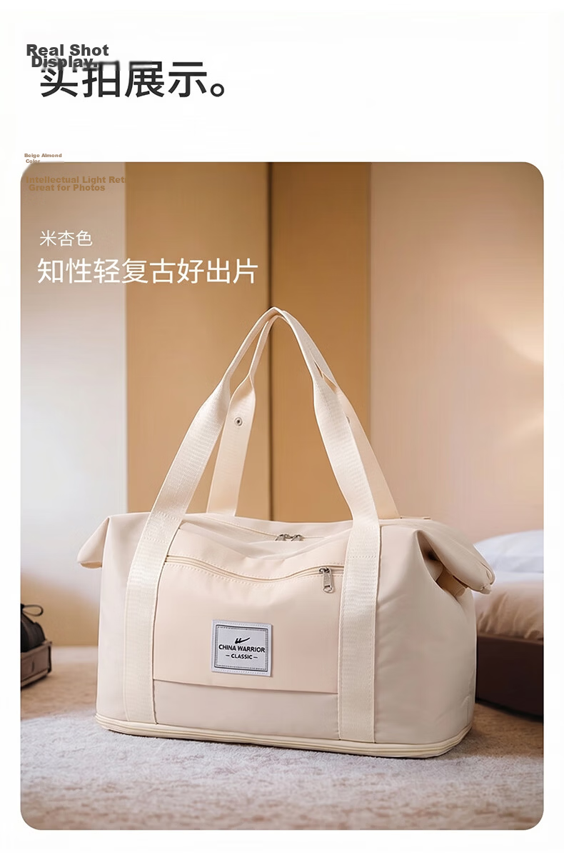 Warrior Women's Large Capacity Handbag Travel Bag Expandable Luggage Bag for Short Trips Business Travel Storage Bag 27