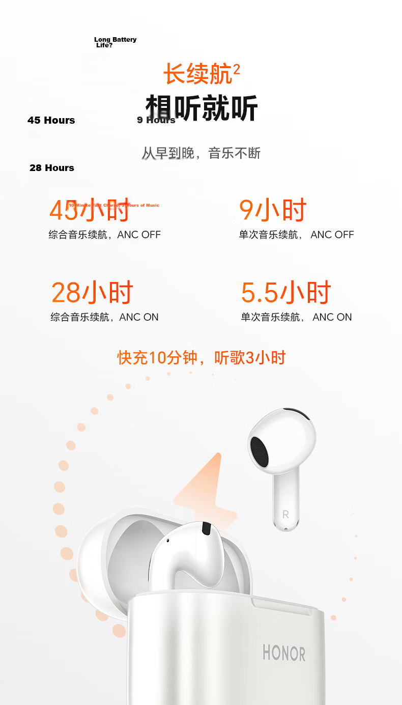 HONOR Earbuds 5e Active Noise Cancelling Bluetooth Earphones Phantom Night Black 19