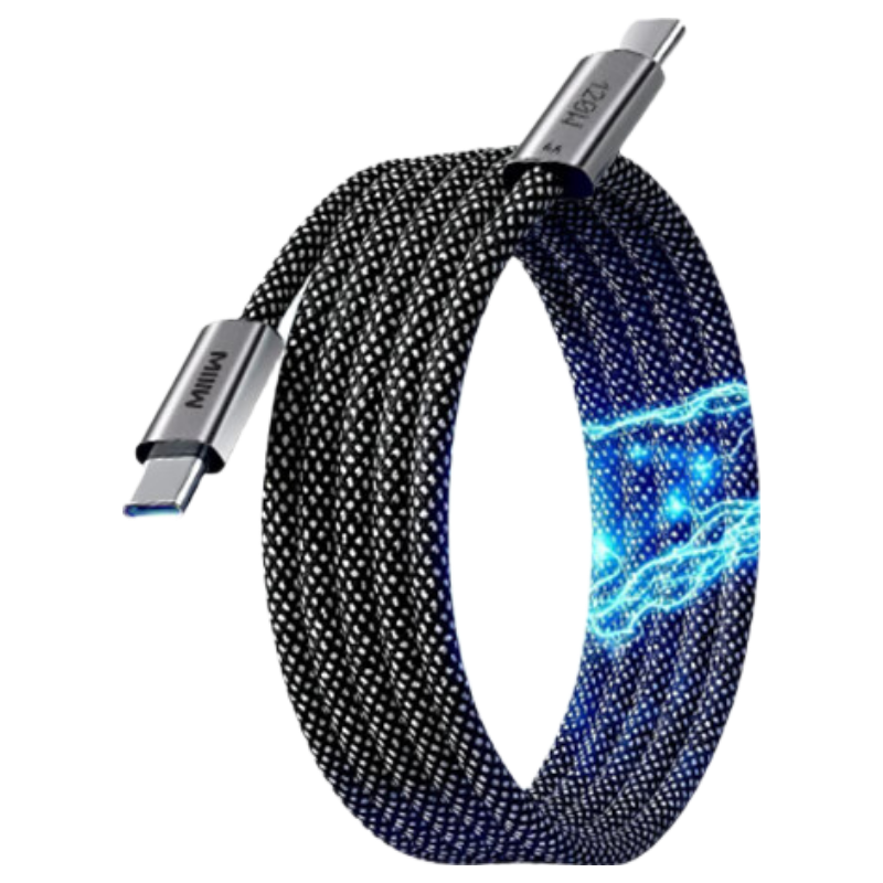 MIIIW Magnetic Type-C Charging Cable 120W 6A Fast Car Charger Compatible with Apple 17/iPad/Laptop/Xiaomi/Huawei 1m