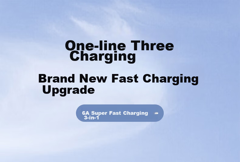 3-in-1 Data Charging Cable for Apple Type-C Android, 6A Fast Charge, Compatible with iPhone 17/16, Huawei, Honor, Xiaomi, Samsung, Car Use, 1.5m 1