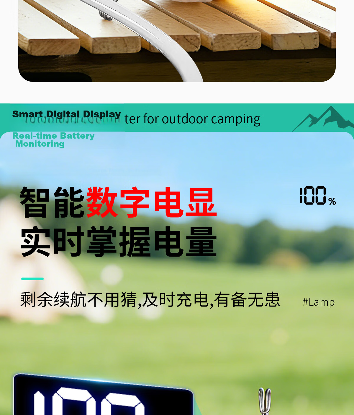 MAX LOAD Rechargeable Outdoor Super Bright LED Tent Hanging Light Night Market Camping Household Bulb Lamp 15