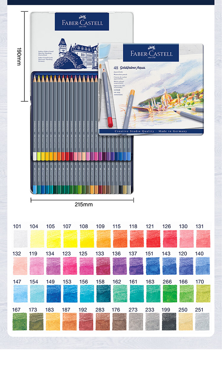 Faber-Castell Germany Watercolor Pencils 36 Colors + 12 Colors Dual-Ended Markers British Museum Gift Box Academy Grade Colored Pencils Graduation Gift 13