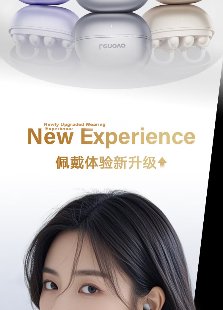 Lenovo EA419 Open True Wireless Bluetooth Earphones Clip-On Non-In-Ear Music Sports Bone Conduction Concept Headphones Compatible with Apple Huawei Xiaomi Phones Obsidian Gold 3