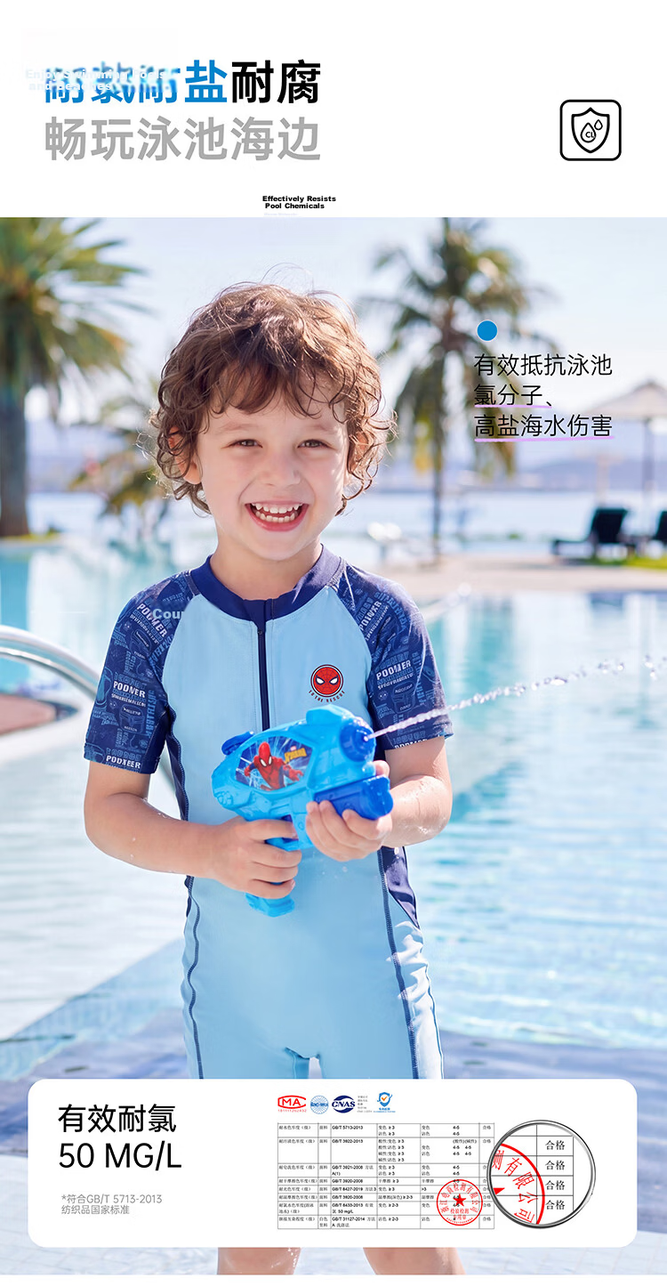 Disney Kids Boys One-Piece Swimwear Spiderman Blue D36052S2F Size 130 9