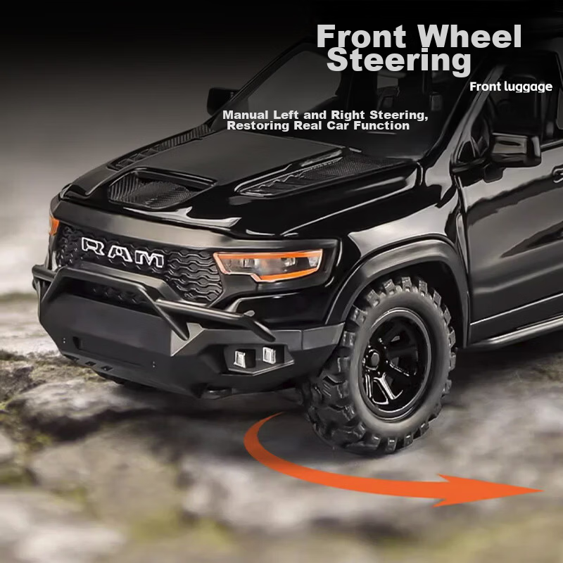 Chiyu Chewan Dodge Mammoth Pickup Truck Toy Realistic Alloy Off-Road Truck Car Model Toy Boys Gift 6