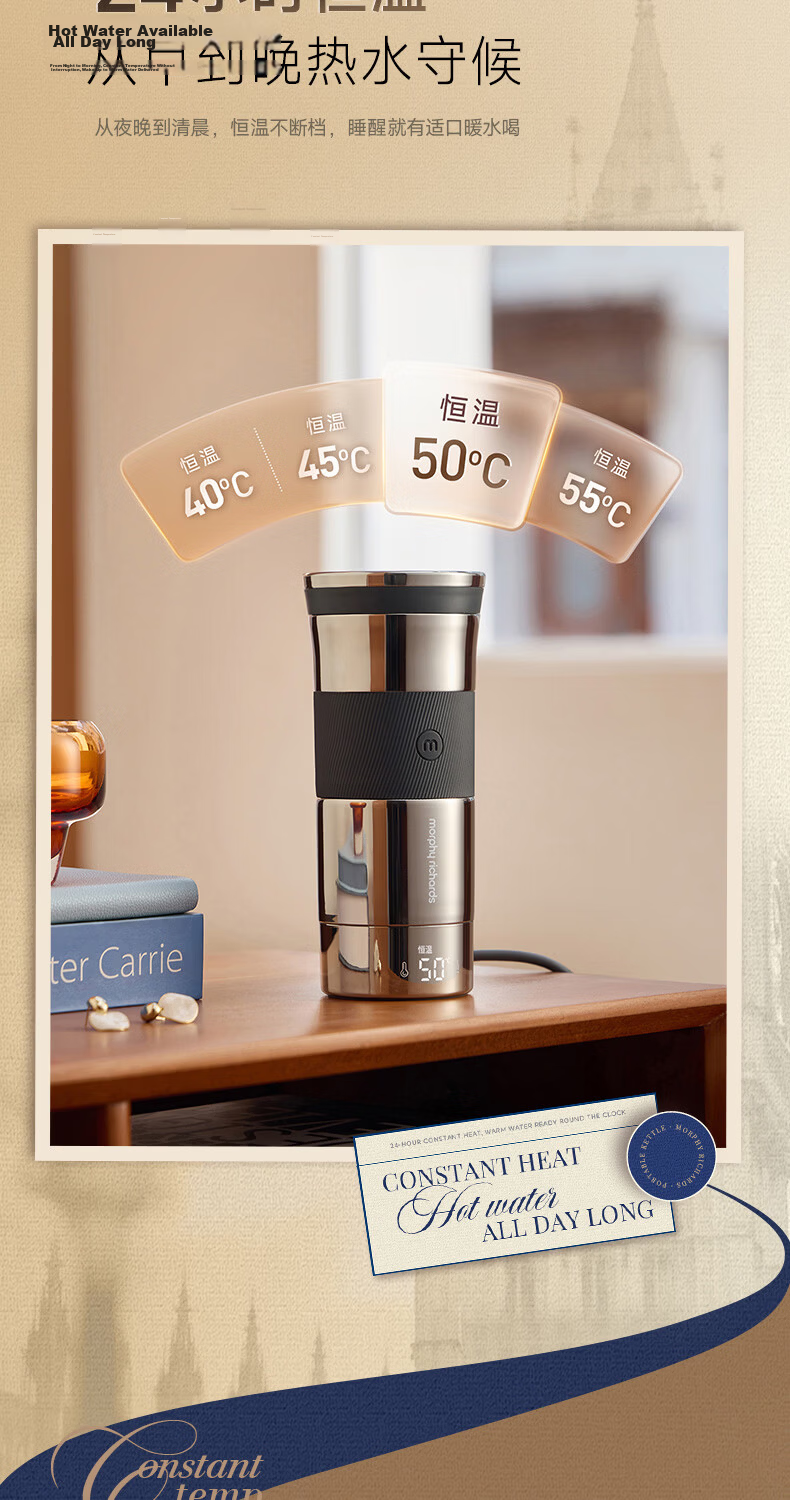 Morphyrichards 26th Anniversary Portable Electric Kettle 316L Stainless Steel Travel Water Heater Insulated Automatic Temperature Control Kettle MR6068 9