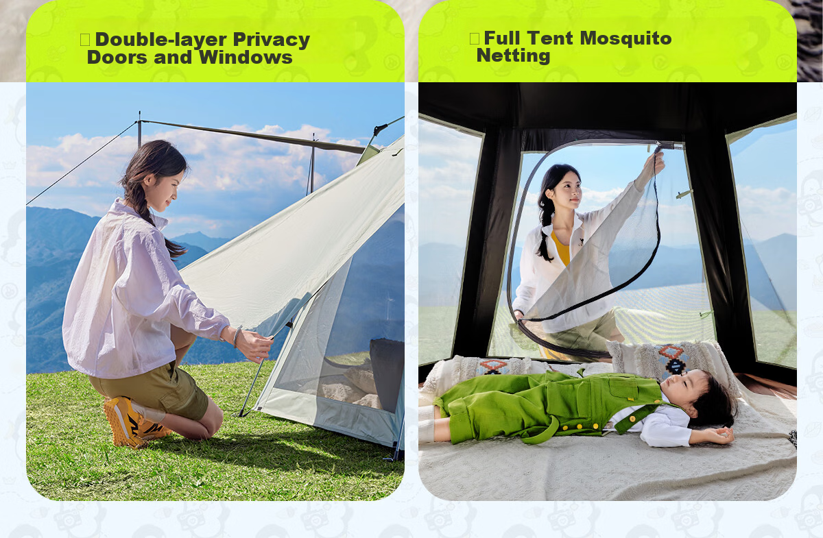 Camel Hug Goose Hexagonal Blackout Tent Portable Foldable Outdoor Camping Kids Picnic Gear 4012 Pearl White 46