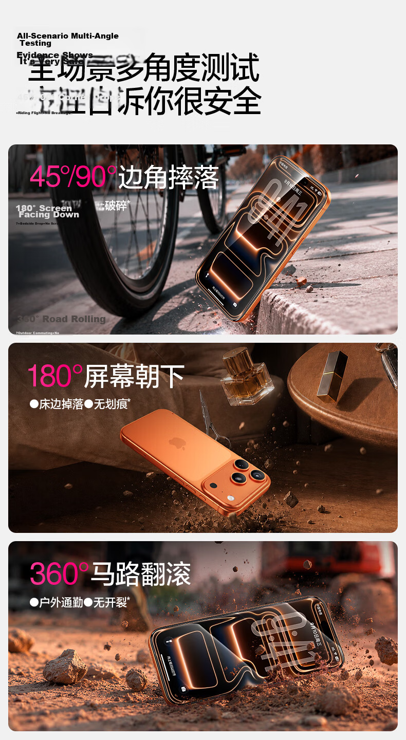 Flash Demon Kirin King | Tested 2.6m Drop-Proof Tempered Glass Screen Protector for iPhone 15 Pro Full Coverage Dustproof Explosion-Proof Cleanroom Protective Film 11