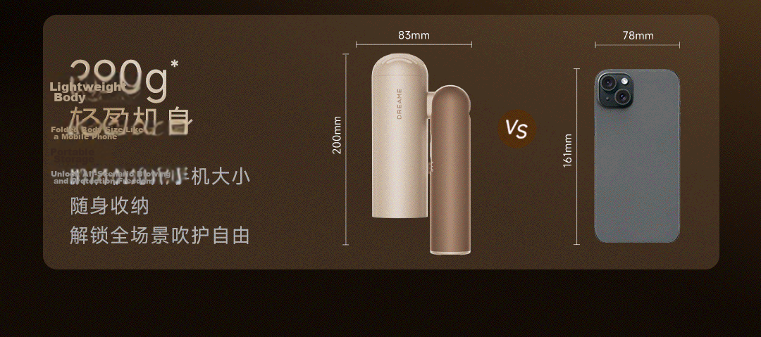 Dreame Pocket Portable Foldable Mini High-Speed Hair Dryer Negative Ion Hair Care P10 Pearl White Gift Set 5