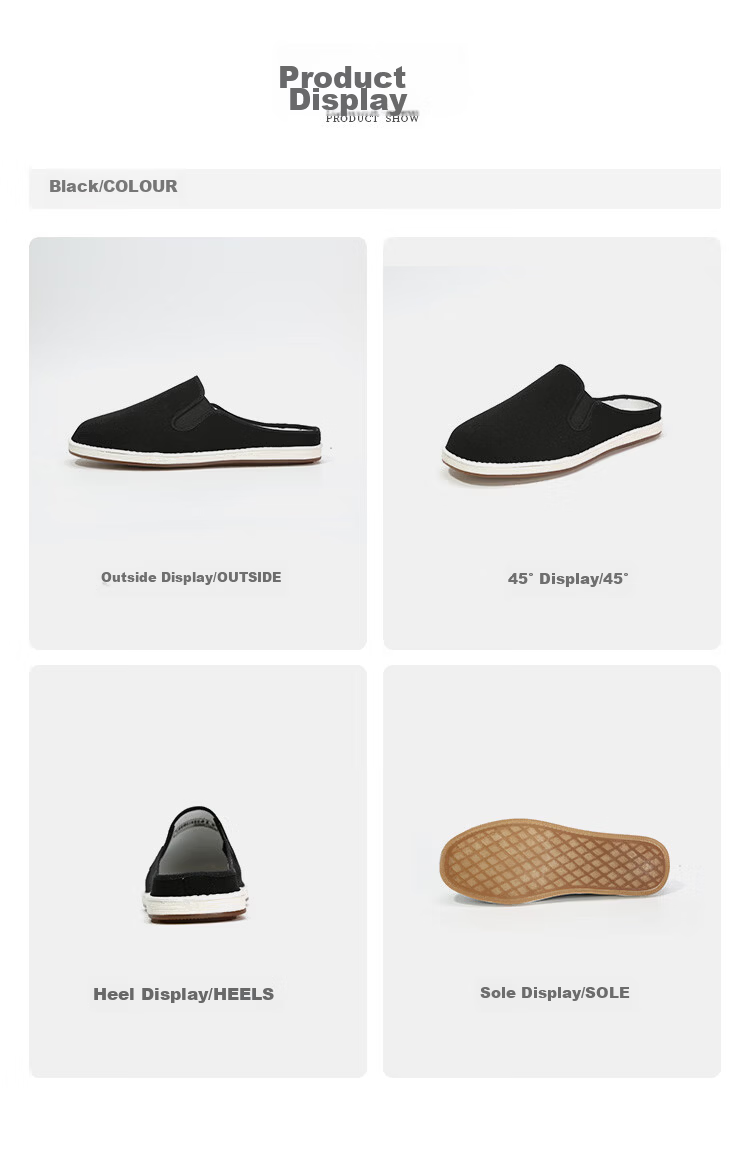 Lao Mei Hua Slippers 26th Anniversary New Old Beijing Layered Sole Cloth Shoes Breathable Odor-Resistant Half-Toe Mugwort Style Size 42 11