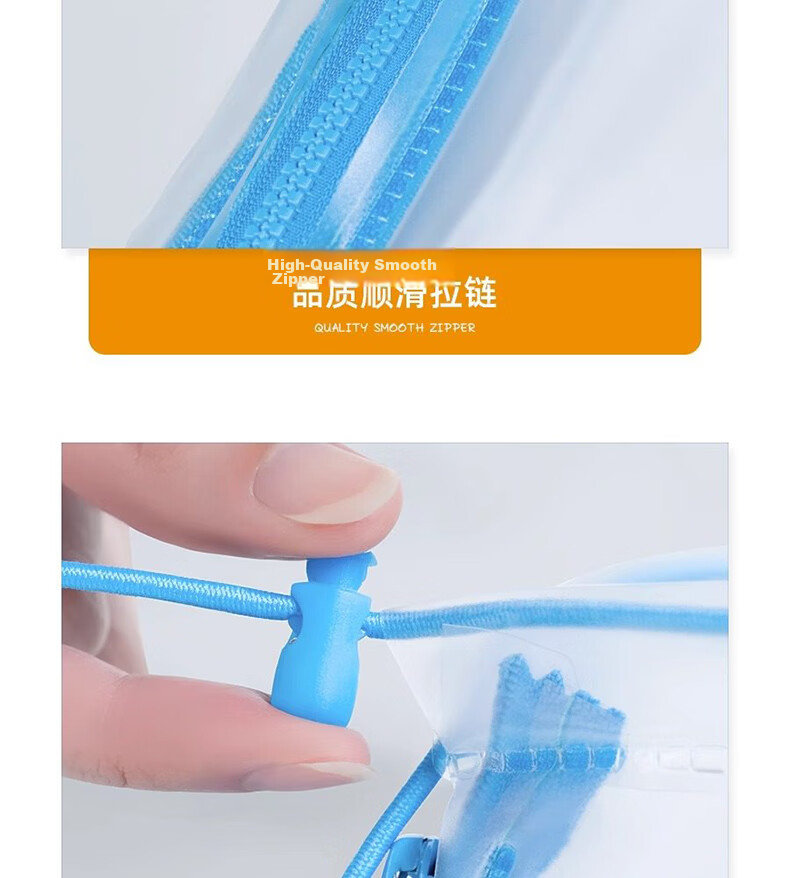 BWNK Thickened Non-Slip Sole + Double Waterproof + Adjustable Elastic Opening + Large Opening Easy Wear Blue 2XL 16
