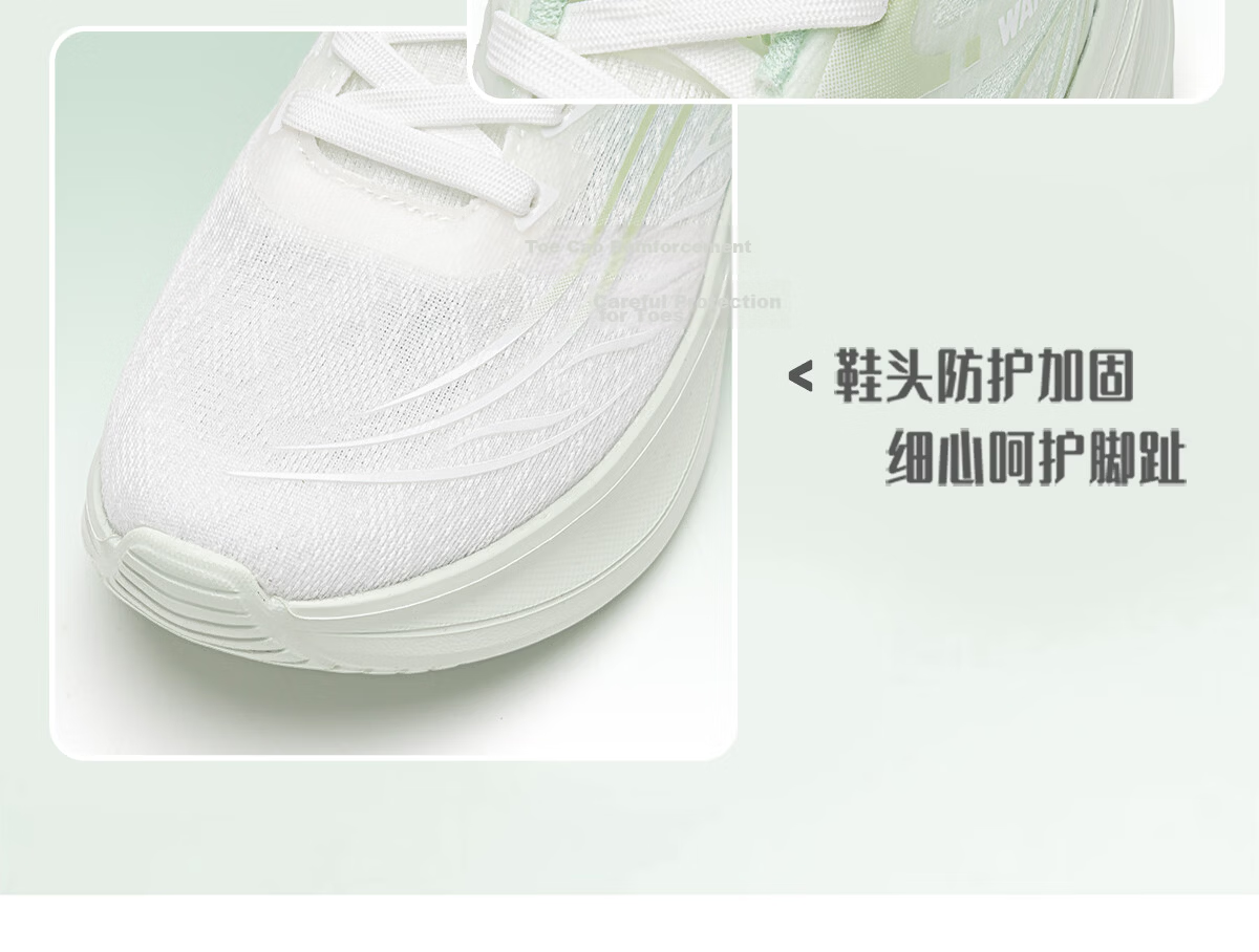 Warrior Women's Sports Shoes Spring New Lightweight Soft Sole Casual Running Shoes Shock Absorption White Green Size 38 13