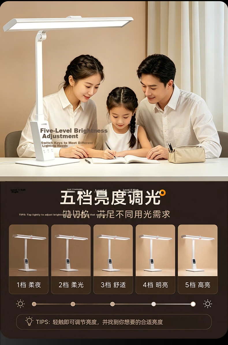 Boraol Eye Protection Desk Lamp Student Study Lamp Children's Reading Lamp Desk Office Writing Rechargeable Desk Lamp 22