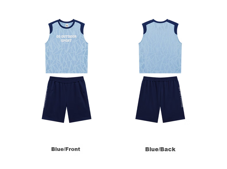 Zuoxi Boys' Summer Outfit Set, 2026 New Style Children's Short-Sleeve Set, Quick-Dry Sports Two-Piece Suit for Summer, Blue, Size 160 20