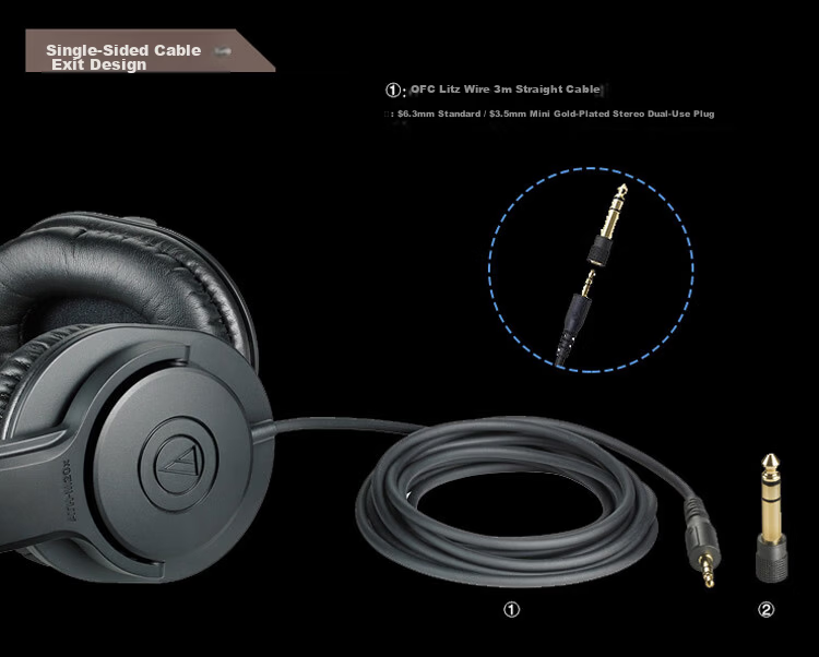 Audio-Technica ATH-M20x Entry-Level Professional Monitor Over-Ear Headphones for Live Streaming, Music Editing, Audiobooks, Holiday Gift 4