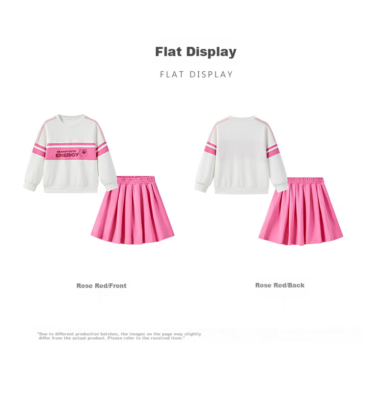 Disney Kids Children's Academy Style Set Girls' Spring Autumn 2026 New Fashionable Sweatshirt and Skirt Girls' Spring Outfit 9