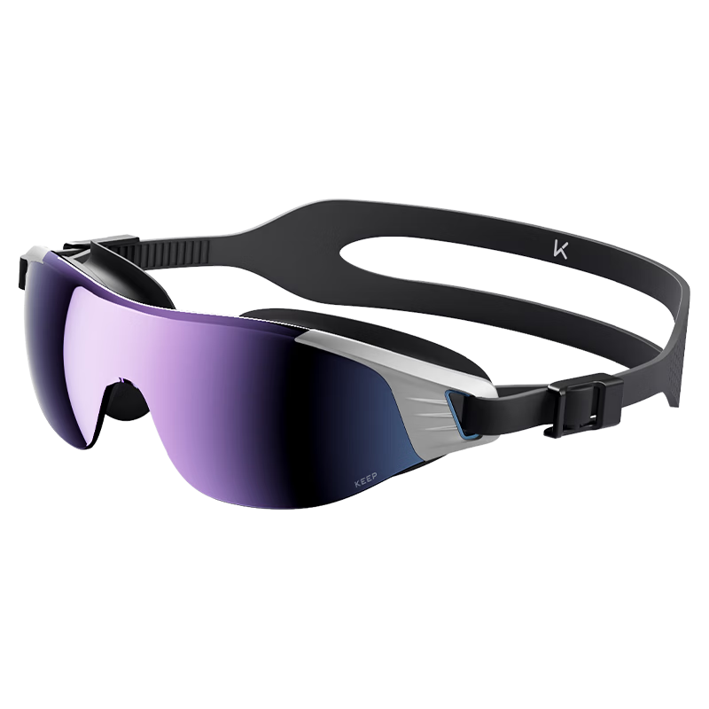 Keep Swimming Goggles HD Waterproof Anti-Fog Unisex Large Frame Coated Adult Swimming Glasses 041 Dark Night Silver Wings