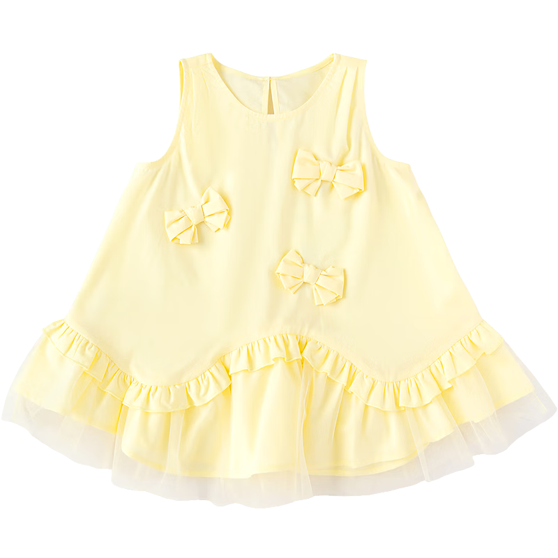 Balabala Baby Dress Infant Dress Children's Princess Dress 2026 New Summer Breathable Sweet Mesh Splicing