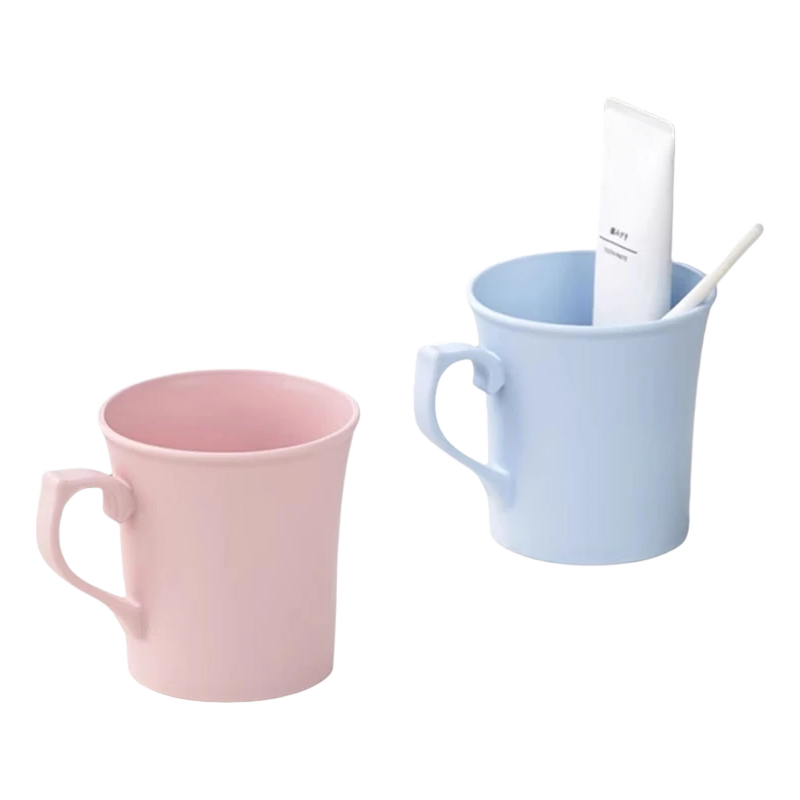 CHAHUA Mouthwash Cup, Toothbrush Holder for Home Use, Thickened Portable Oral Care Cup, Set of 2