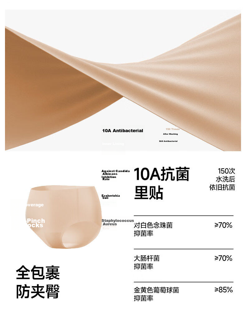Miiow Disposable Women's Ice Silk Seamless Sterilized Wash-Free Skin Color Summer Travel Daily Use Antibacterial New Style S Size Underwear 10A 4
