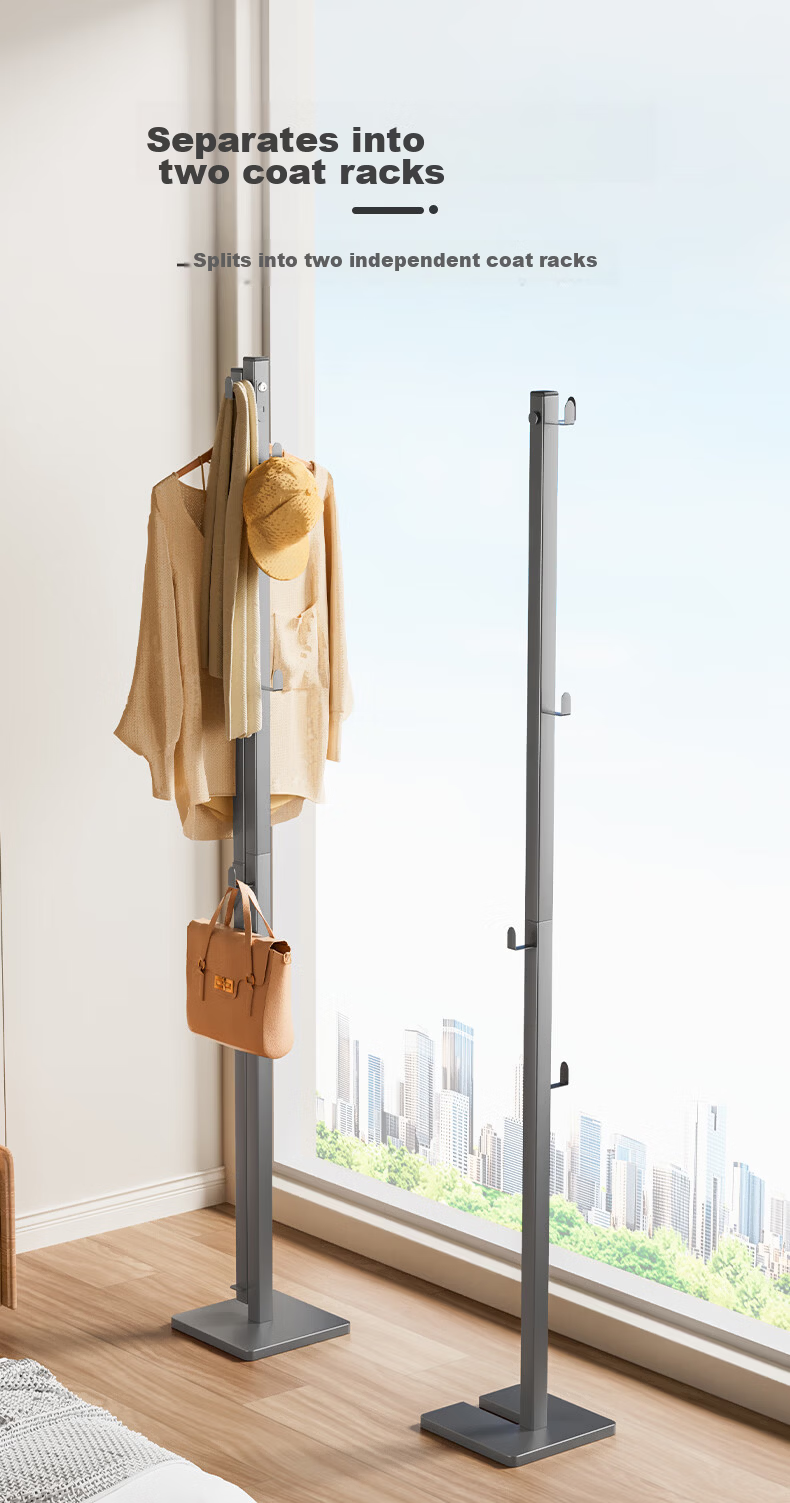 Wenna Floor Standing Clothes Rack Bedroom Coat Hanger Small Space Indoor Drying Rack Simple Hat and Coat Stand 5