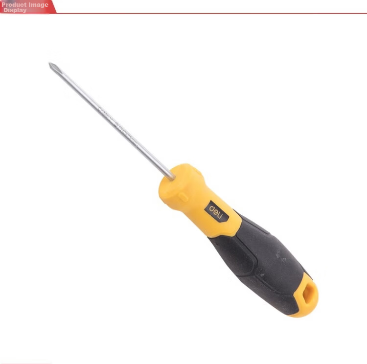 Deli Tool Torpedo Handle Phillips Screwdriver SUP11 (Yellow) PH0x75mm DL633075; 1 Piece 1