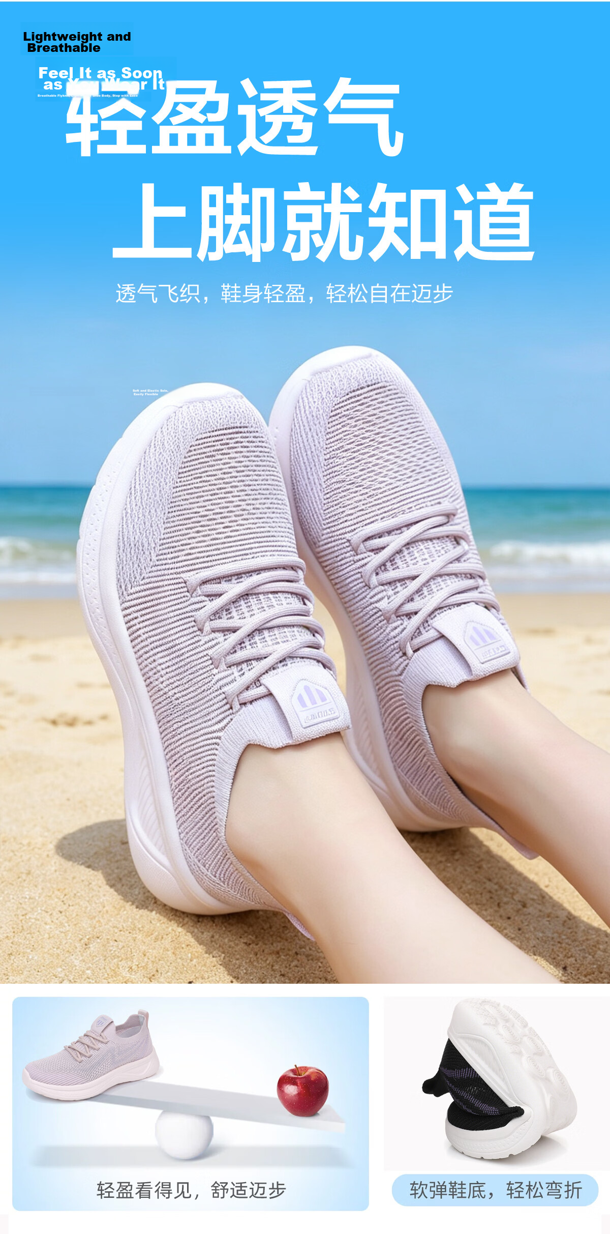 BURUIJING Summer Women's Old Beijing Cloth Shoes Mesh Breathable Mom Shoes Sports Casual Shoes 68877 Pink Size 40 6