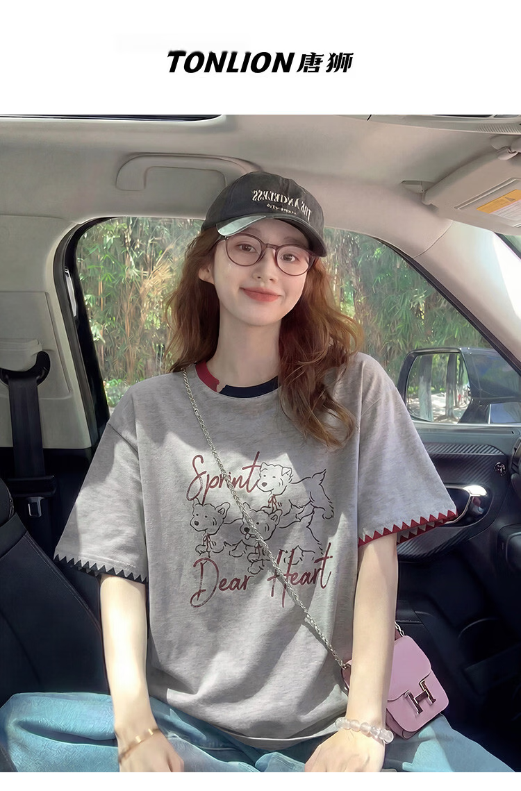 TonLion 2026 Summer Women's Short Sleeve T-Shirt Pure Cotton Youthful Fashionable White Versatile Early Spring Top 14