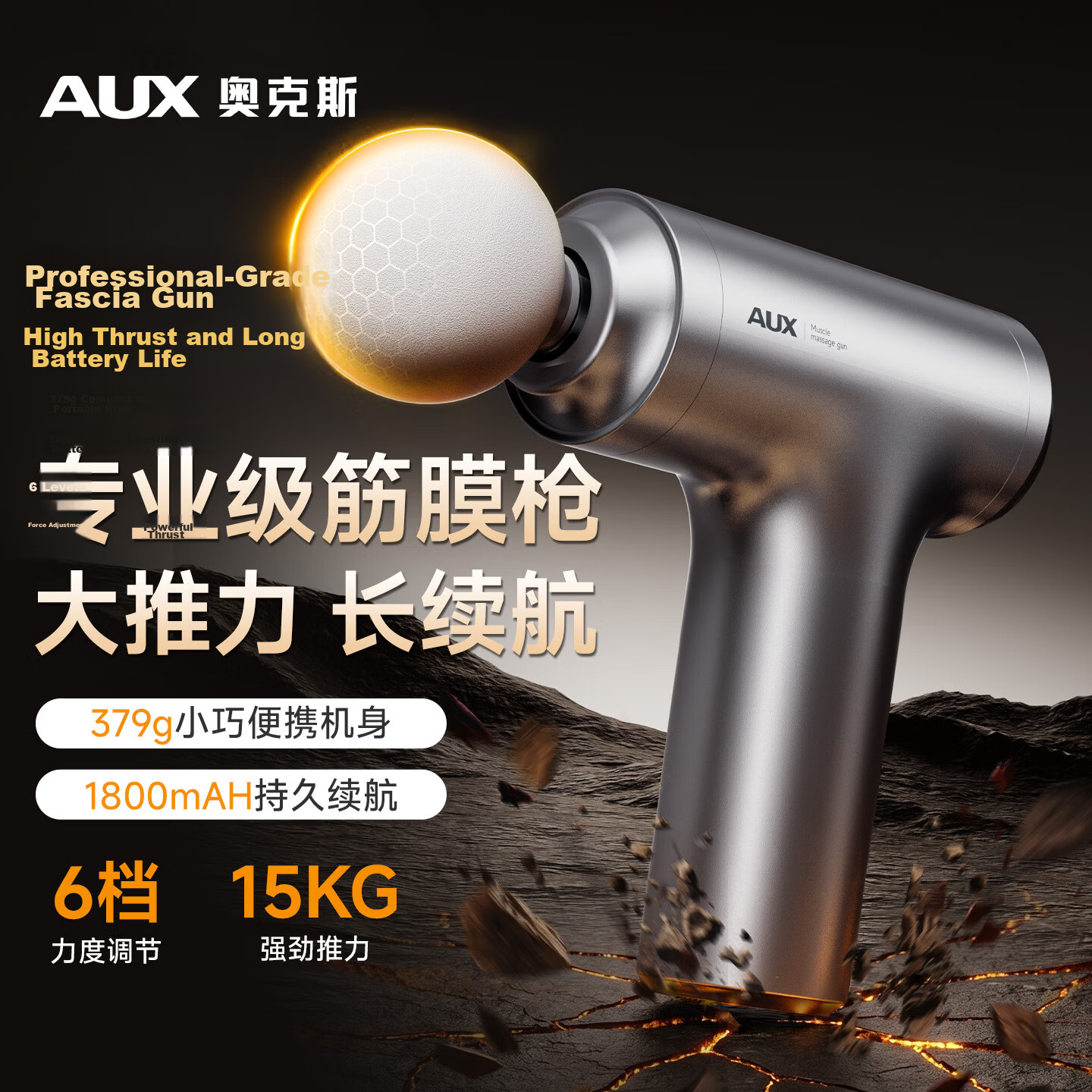 AUX Mini Fascia Gun Muscle Massager Shoulder Neck Waist Back Professional Portable Full Body Relaxation Massager Father's Day Practical Gift for Dad