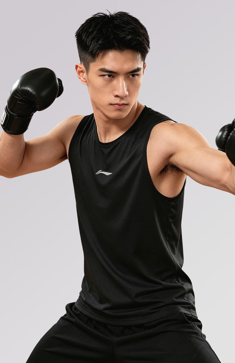 Li-Ning Men's Quick-Dry Sports Vest Sleeveless T-Shirt for Fitness Running Training Martial Arts Marathon Basketball Breathable 18