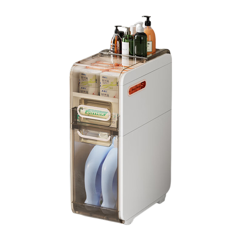 JEKO&JEKO Bathroom Storage Rack, Narrow Cabinet for Toilet, Washroom Floor-Standing Organizer, Two-Tier