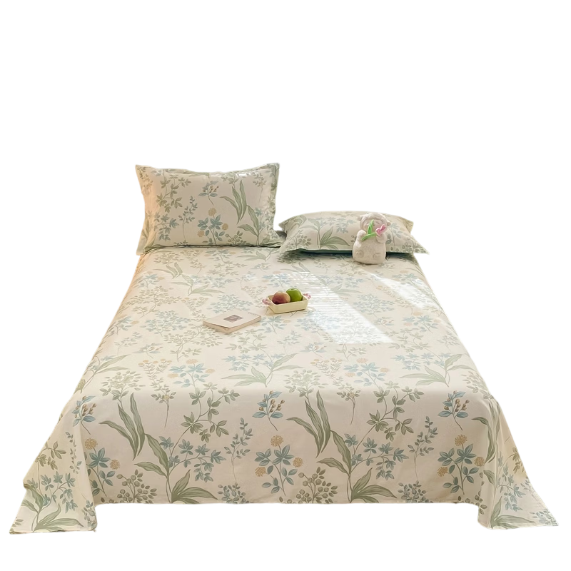 Hongdou 100% Cotton Thickened Printed Bed Sheet Single Pure Cotton Dormitory Mattress Cover 250x230cm Starry Sky