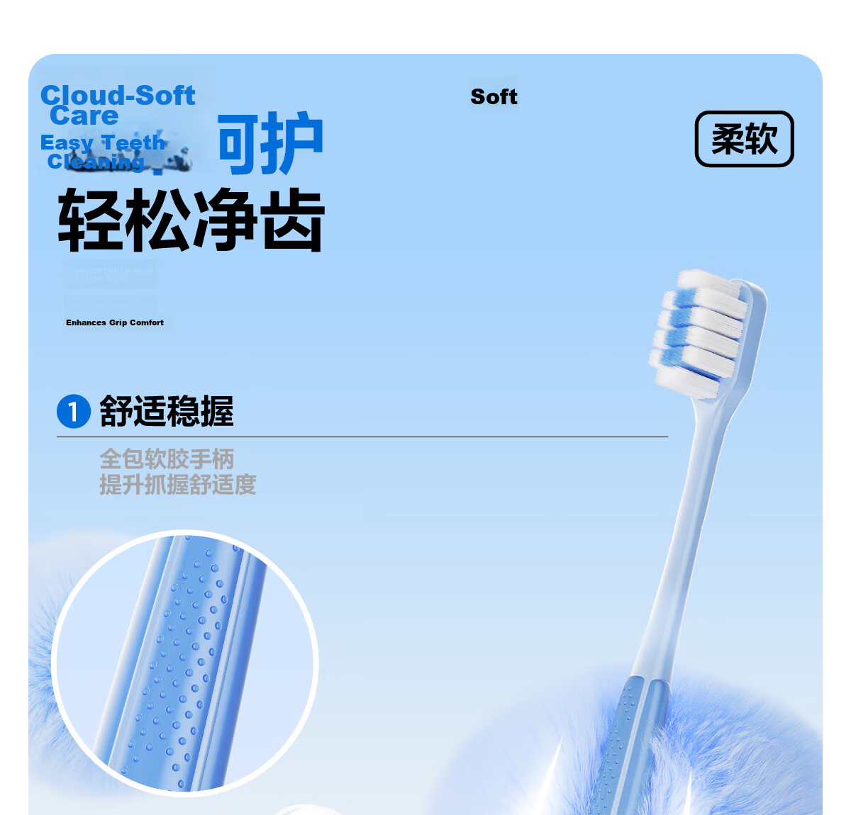 Canban Simple High-Density Soft Bristle Toothbrush, Wide Head, Thin Base, Gum Protection, Gentle on Gums, Cleans Thoroughly, 2 Pieces 4