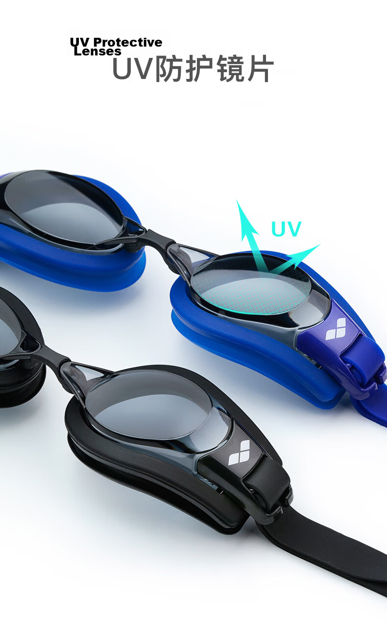 Arena Prescription Swimming Goggles Unisex Anti-Fog Waterproof Coated High-Definition Comfortable Swim Training Goggles with Diopters 5