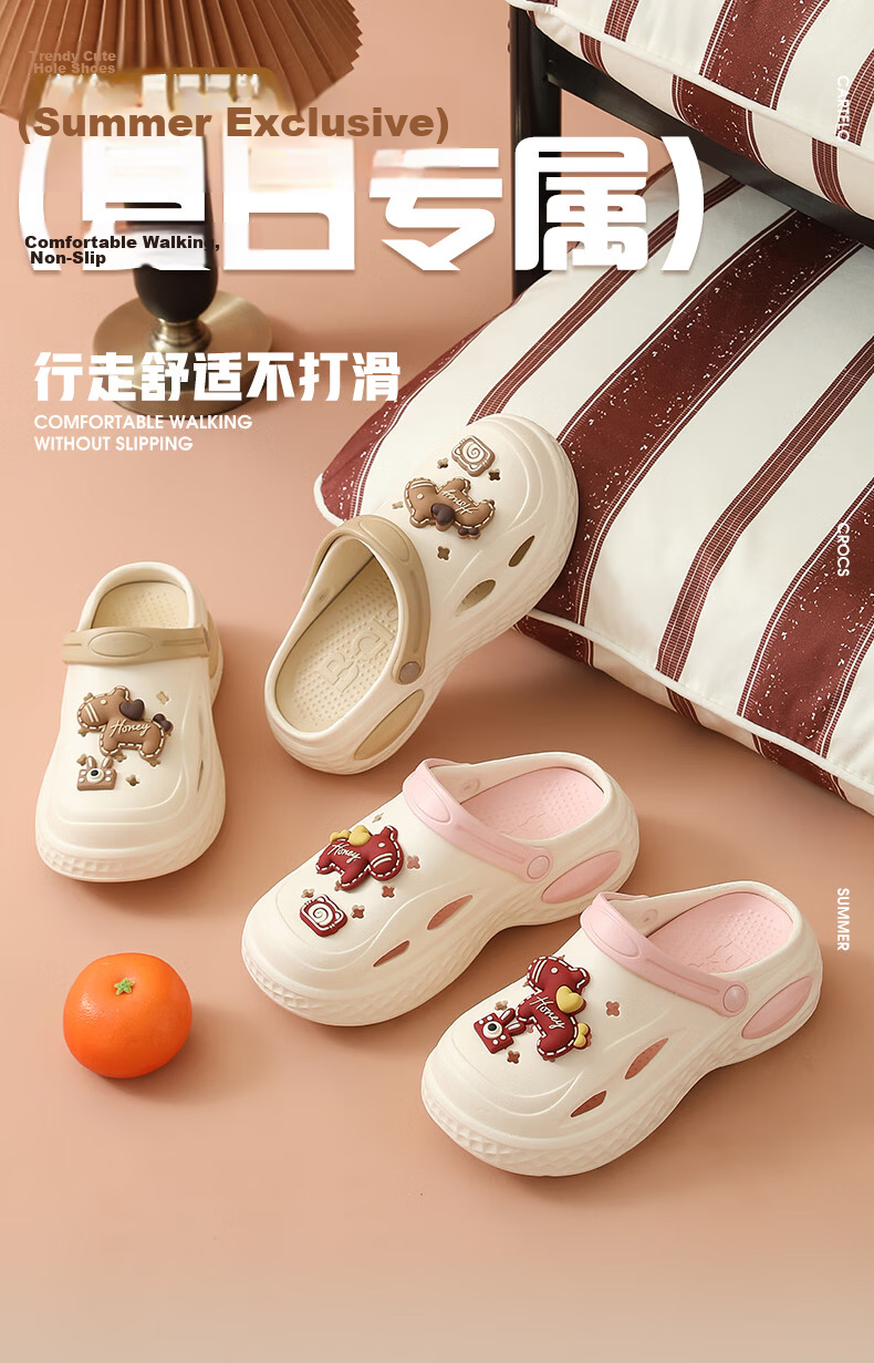 Cartelo Crocodile Cartoon Clog Shoes for Women Summer Sandals Beach Open Toe Slippers 1741 Pink Size 35-36 2