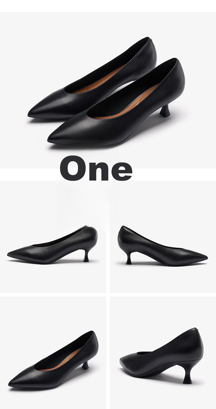 Laird 2026 New Comfortable Commuter Office Pointed Toe Lambskin Thin Heel Women's Pumps 52304 Truffle Black BKK 39 13