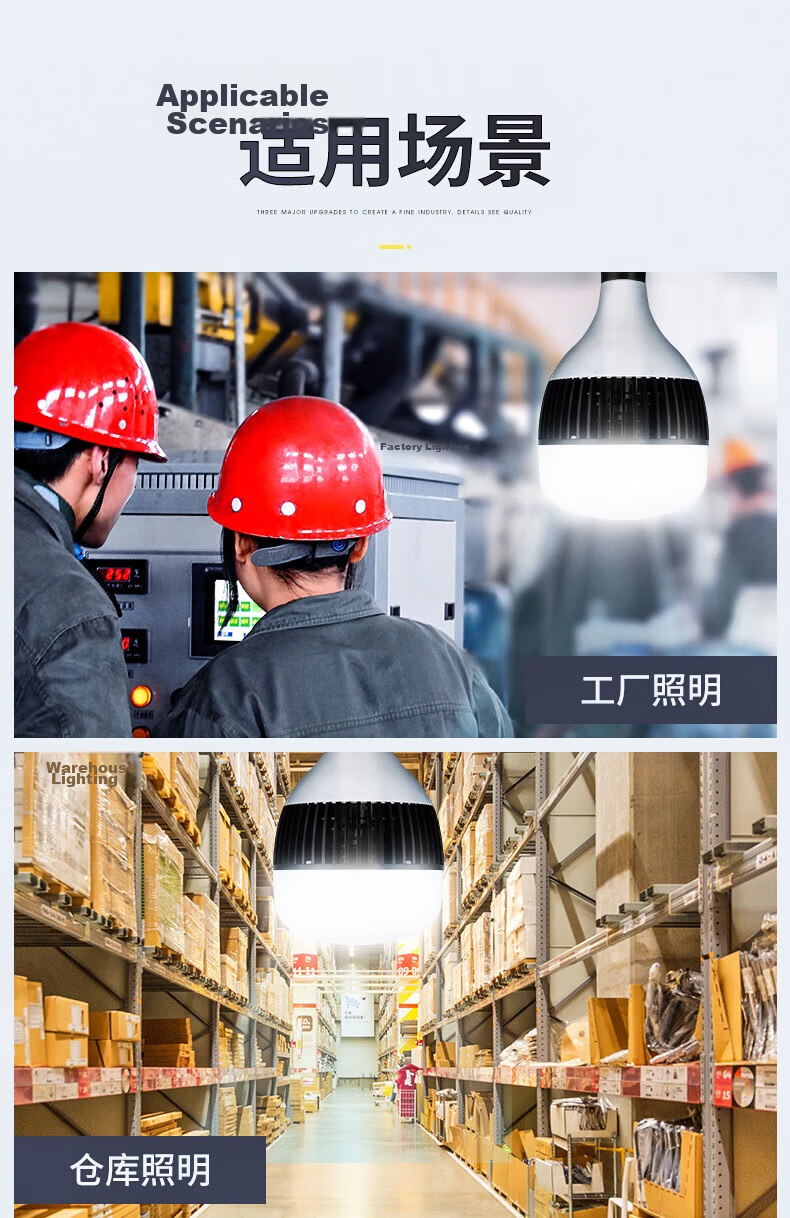 CANMEIJIA LED Bulb Super Bright Energy-Saving High Power Flicker-Free Commercial Lighting Factory Warehouse E27 Screw Base Bulb - 80W 14