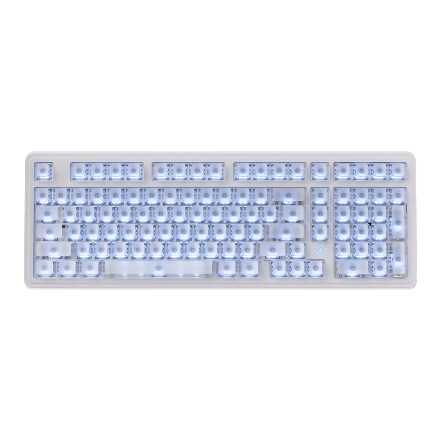 AJAZZ AK980MAXV2 Magnetic Linear Switch, Wired 97-Key Low Latency RT0.01, Fearless Esports Gaming Office Universal Hot-Swappable 0 Dead Zone, Side-Engraved White Transparent, Silver Switch
