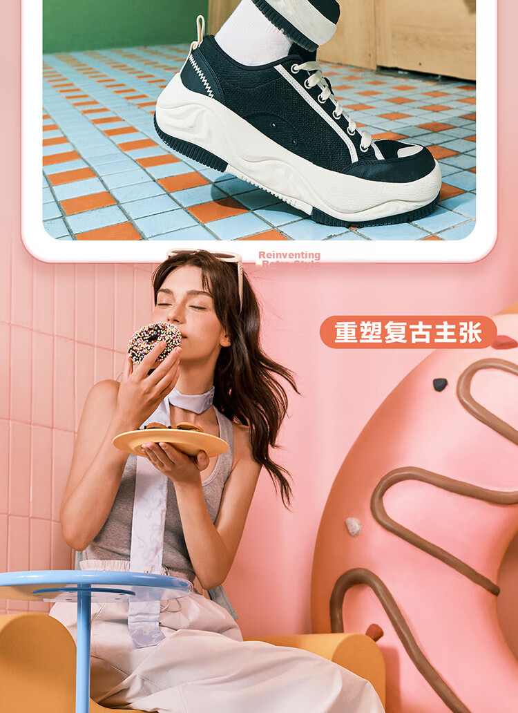 FILAFILA Official Women's COOKIES Retro Canvas Shoes Fashion Casual Sneakers 14