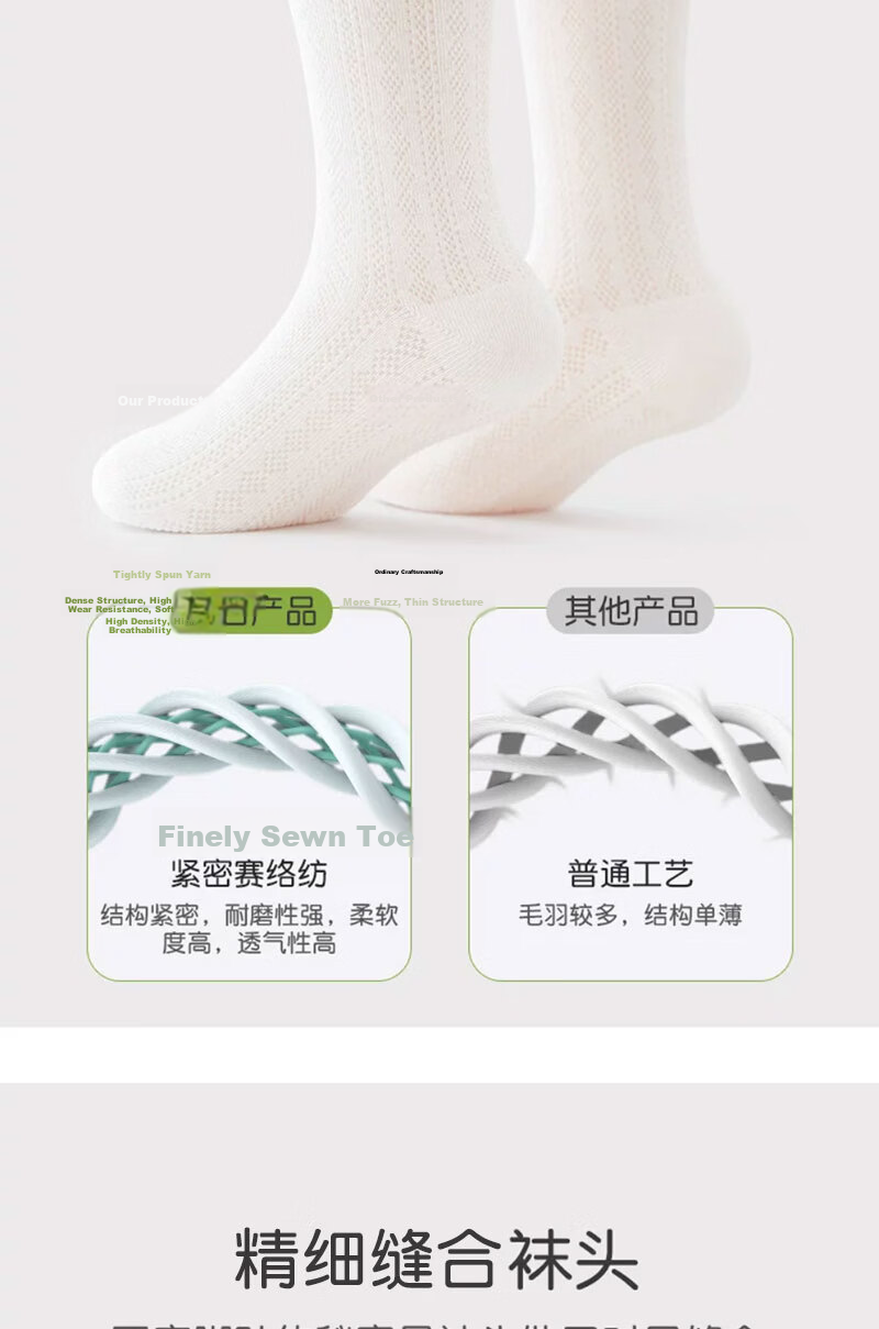 Cotton Full Children's Lace Princess Socks Girls Summer Thin Pure Cotton Antibacterial Breathable Mesh Ruffled White 7 Pairs 6