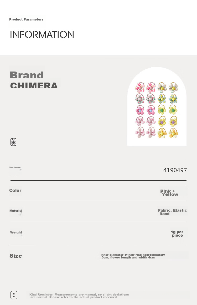 CHIMERA 20-Piece Fresh Cute Floral Children's Hair Ties Braided Ponytail Elastics Hair Accessories Girls Birthday Gift 2