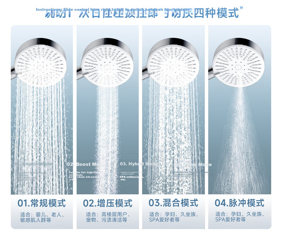 ARROW Multifunction Large Panel Handheld Shower Head High Pressure Single Head AE58140MCP 14