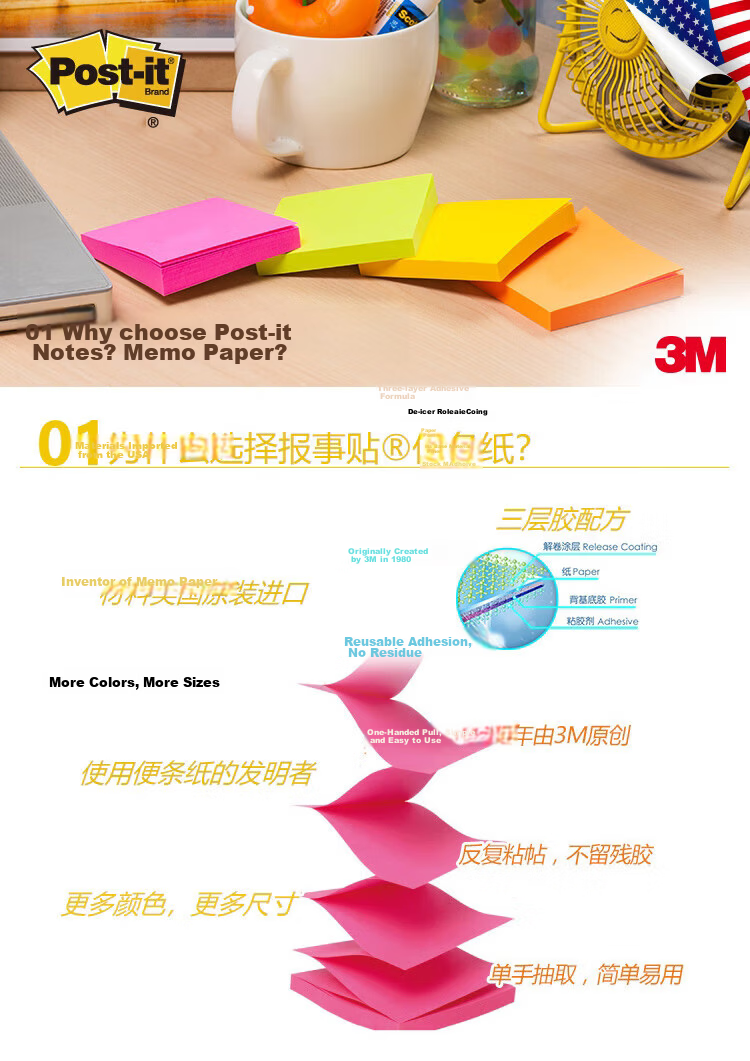 3M Post-it Notes Reminder Pads/Sticky Notes/Notepads Pull-out Series Office Supplies Study Essentials Back to School R330 (Yellow, 12 Packs) 2