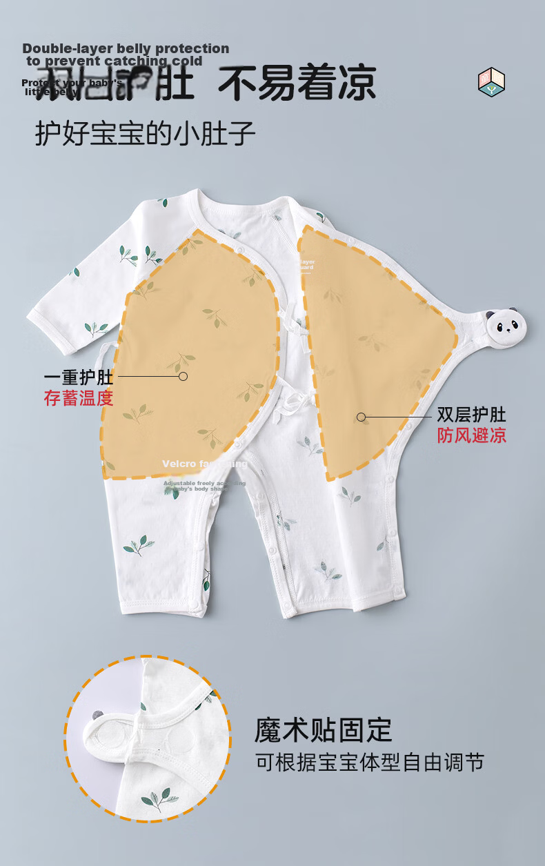 Baby Summer Thin Cotton Romper Unisex Infant Bodysuit A-Class Seamless Pajamas Size 59 8