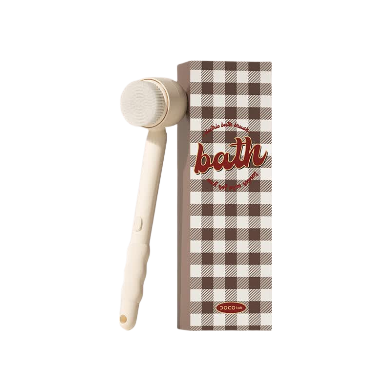 DOCOLAB Electric Bath Brush, Lazy Person's Shower Massage Brush, Back Scrubber, Long Handle Bath Exfoliating Tool, Holiday Gift for Parents