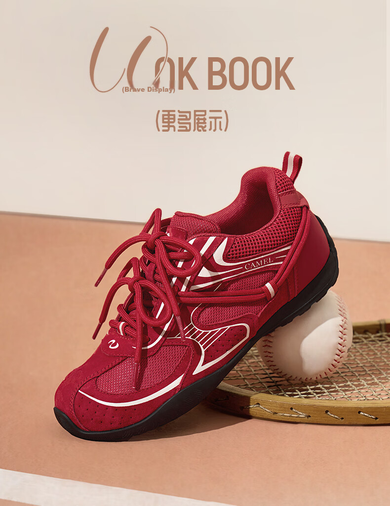 CAMEL Wang Junkai Edition Crescent Moon Trainer 4th Gen Women's Retro Racing Shoes L26A548053 Silver Size 36 22