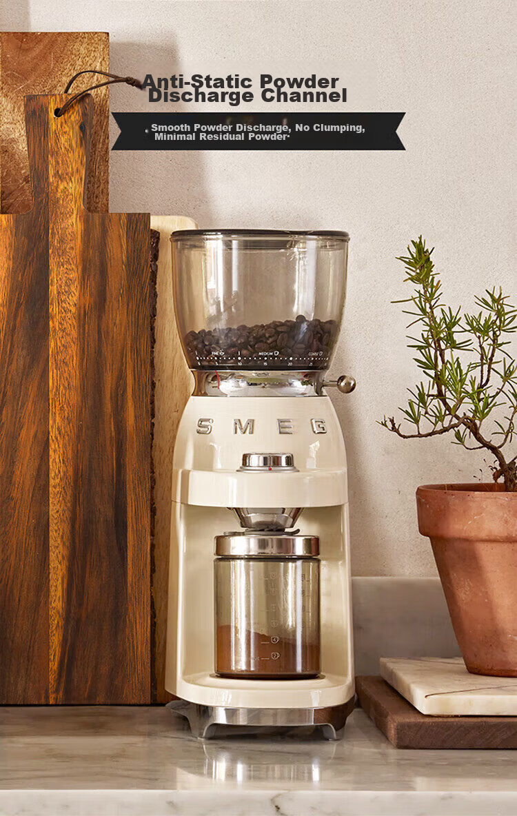 SMEG CGF11 Coffee Grinder 30-Level Adjustable Large Capacity Food-Grade Bean Hopper Gift for Men and Women Official JD Flagship Store Authentic 12